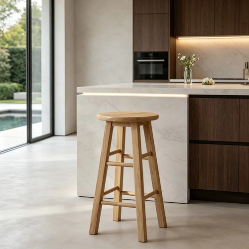 60cm solid wood bar stool - wood,