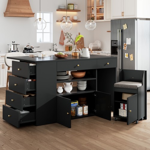 Adjustable kitchen island - adjustable, w/