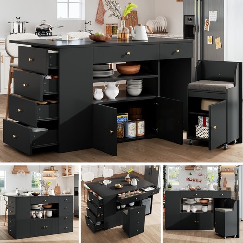 Rolling kitchen island cabinet - kitchen,